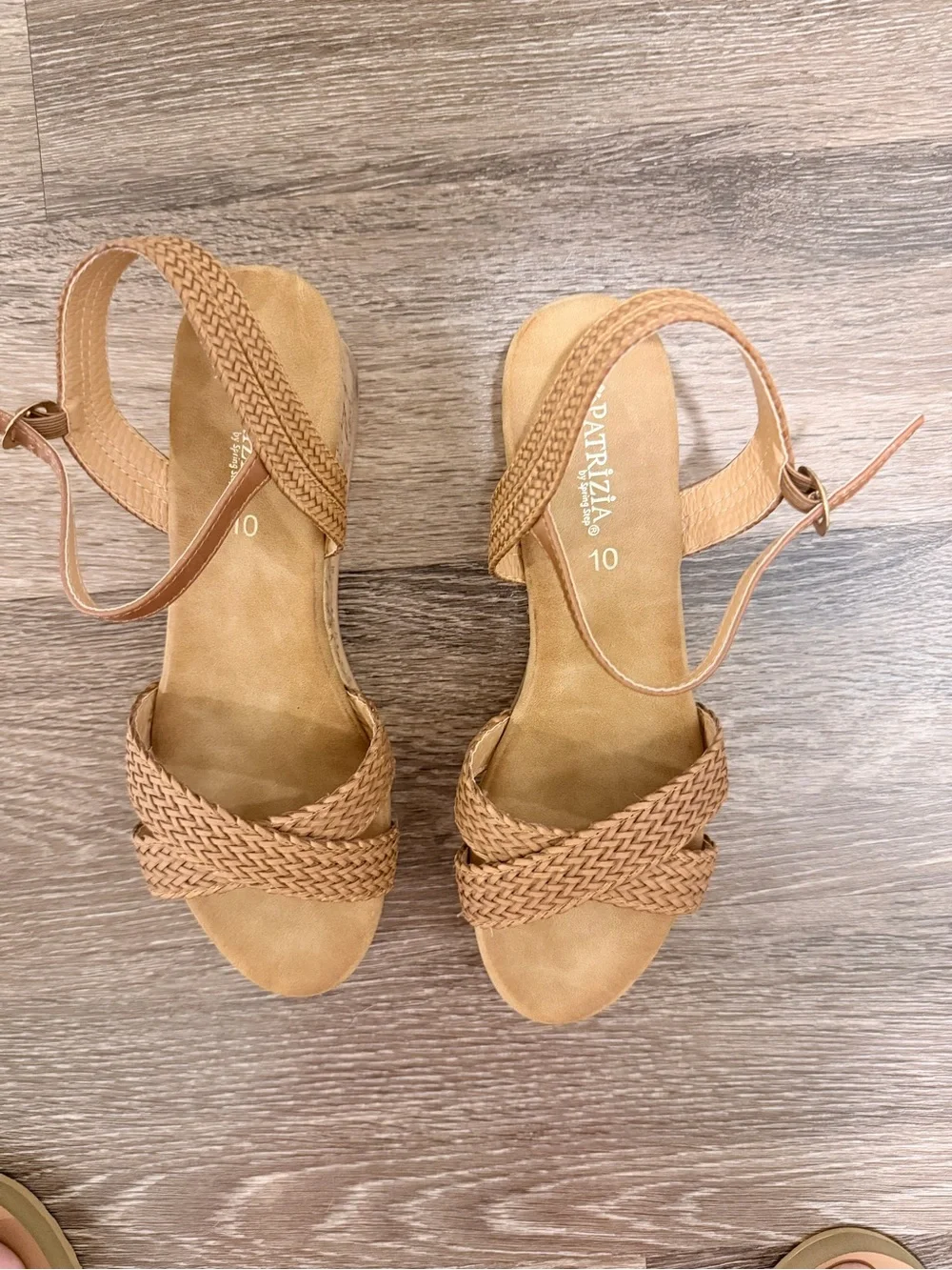 Patrizia Woven Cork Wedge Sandals - Tan
